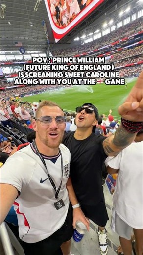 POV : Prince William sings along to Sweet Caroline at the football game 🤣🤣🤣