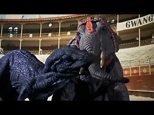 Valley of Gwangi(1969):Gwangi vs Elephant(RESOUNDED)