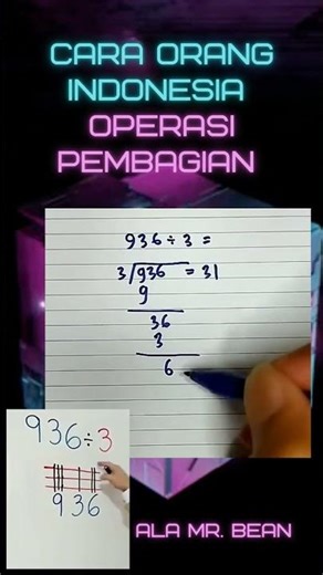 Indonesian style math tricks for division vs Mr. Bean's fake math tricks #maths #division #number...