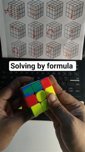 How to solve 3 by 3 Rubik's cube by formula!〽️ #shorts #cubesolving #viralshorts #speedcube