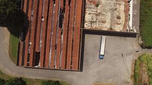 Download Abandoned Factory Aerial View. Industrial factory ruines for free