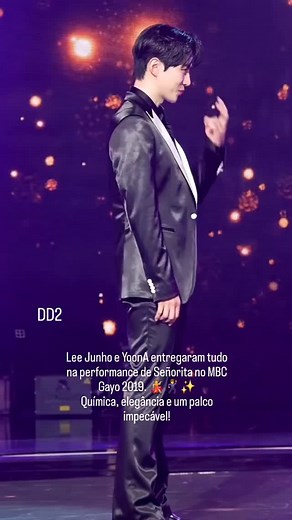 Lee Junho (2PM) e YoonA (Girls’ Generation) realmente performaram “Señorita” juntos, e essa apresentação ficou super famosa entre fãs dos dois! 📌 Onde aconteceu? Eles apresentaram “Señorita” (de Shawn Mendes e Camila Cabello) no MBC Gayo Daejejeon 2019, um especial de fim de ano da emissora MBC. 💃🕺 Como foi a performance? Foi uma performance cheia de química, bem elegante e com clima latino. Os dois fizeram uma coreografia suave, marcada por sincronia e troca de olhares — por isso o vídeo viv