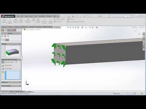 Run FEA of a cantilevered beam using SolidWorks