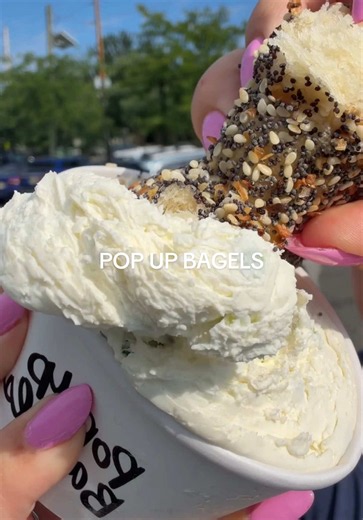 BRAND NEW POP UP BAGELS NJ I have been WAITING for this day!! Pop Up Bagels is OFFICIALLY open in Westfield, NJ right in Central Jersey. These bagels are made hot and fresh all day and are so delicious. They totally lived up to the hype. They also have speciality schmears that you need to try like @Carlo's Bakery tiramisu and of course their classic scallion! You have to head here and try these bagels WOW so excited to have our first Jersey Pop Up Bagels! @PopUp Bagels #njfoodie #popupbagels #nj