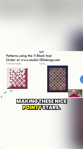 Create curved-looking quilt stars and patterns using only straight-edge V-blocks (Galaxy pattern — no curves) | Tucker University