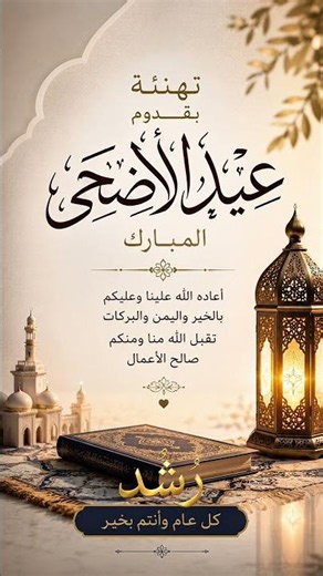تهنئة عيد الأضحى المبارك 🌙✨ كل عام وأنتم بخير #رشد_الحوار