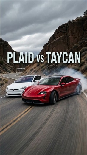 Tesla Model S Plaid vs Porsche Taycan Turbo GT ⚡🔥 | EV Race & Electric Motor Sound