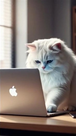 Smart Cat Typing on Laptop 💻 | Funny AI Cat Working Like Human