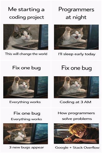 Stages of completing a coding project