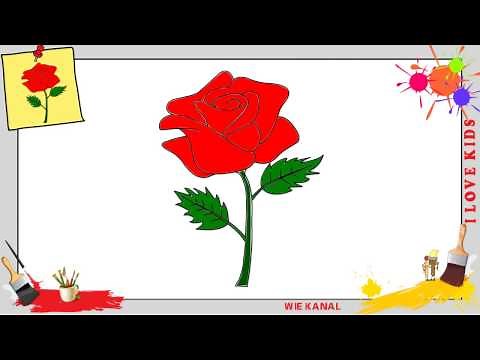 Rose zeichnen 2 schritt für schritt für anfänger & kinder - Zeichnen lernen tutorial