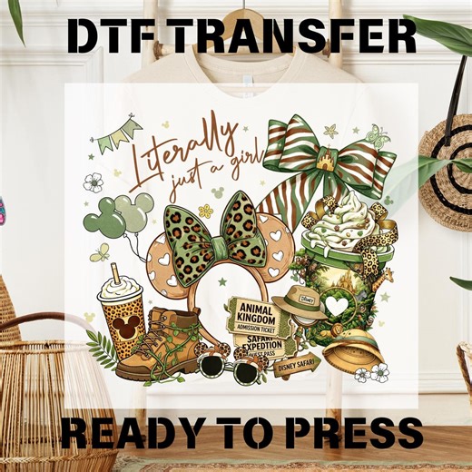 Just A Girl Leopard DTF Transfer, Animal Kingdom Heat Dtf Press, Disney Safari 2026 Print, Minnie Desing, Disney Trip 2026 Tee, Disneyworld - Etsy