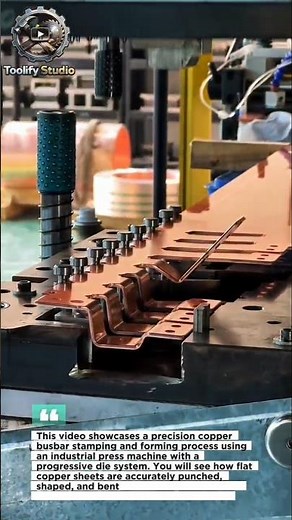 High-Speed Copper Busbar Stamping & Precision Forming Process | Industrial Manufacturing Explained.