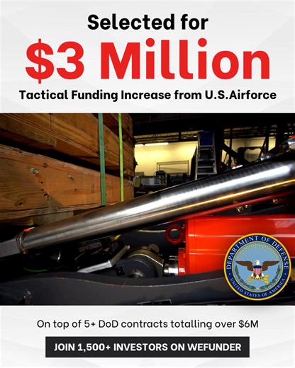 RISE Robotics just selected for a $3M Tactical Funding Increase from AFWERX, the innovation arm of the U.S. Airforce. While other startups chase consumer apps, RISE is building technology trusted by the military for mission-critical operations. Defense contracts mean predictable revenue, long-term partnerships, and technology proven under the most demanding conditions. The military doesn't gamble on unproven hardware. Don’t miss this opportunity. | RISE Robotics
