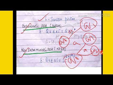 Formal definition of deterministic and non deterministic pushdown Automata - lecture91/toc