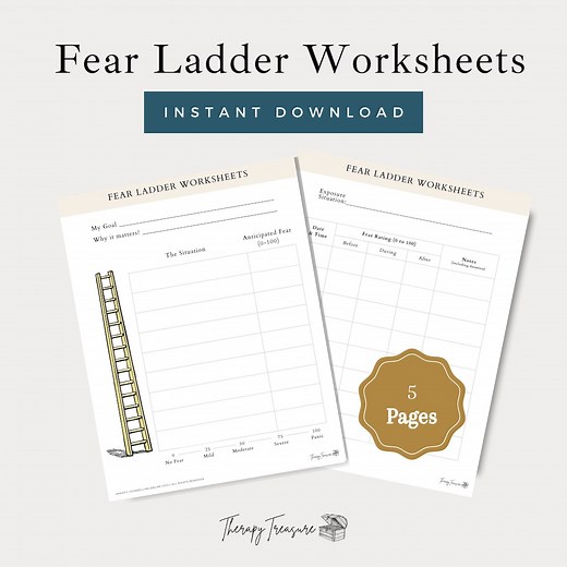 Fear Ladder Worksheet | Exposure Therapy | ERP Worksheets | Therapy Worksheets | Anxiety Hierarchy | Therapy Tool | Therapy Resource | PDF - Etsy