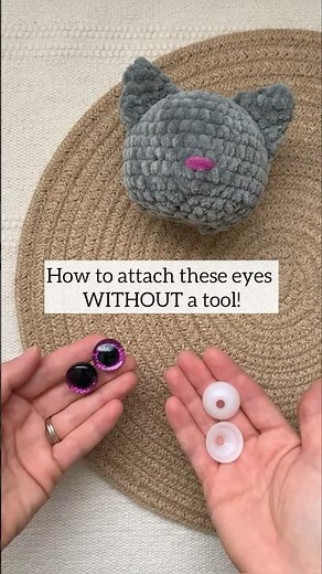 Tip for Attaching 3D Safety Eyes - Without a Tool! | #amigurumi #crochet