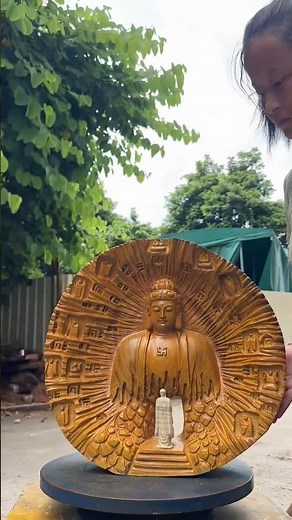🌟 Divine Buddha Wood Carving Masterpiece 🙏 | Sacred Art in Wood 🪵 #statue #buddha #workout #artwork