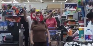 Couple confronted for wearing swastika face masks and giving Nazi salutes in Walmart