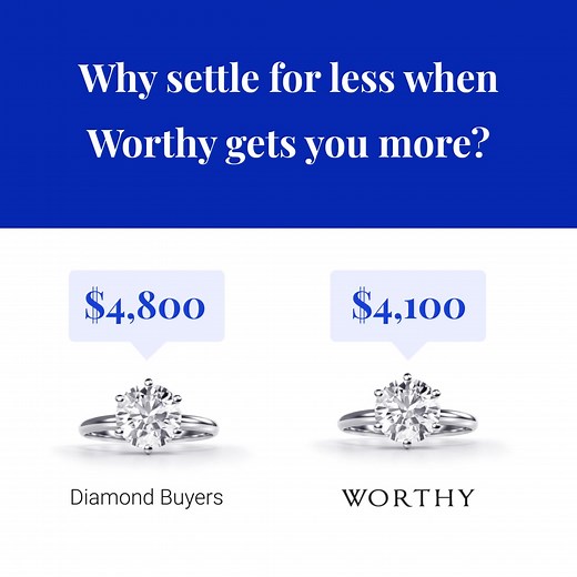 35K views · 29 reactions | Have you ever thought about selling your jewelry? Worthy can get you up to 3x more against your local offer in a fast and secure manner. Click here to find out how much Worthy can get you for your ring... | WORTHY | Facebook