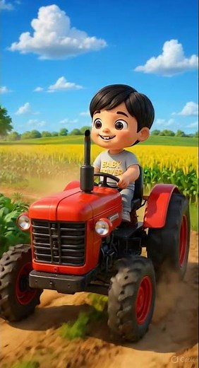 Baby Samy Drives a Tractor 🚜 | Fun Farm Vehicle Video for Kids