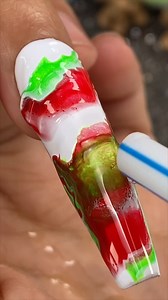 249K views · 2.6K reactions | Satisfying Candy Cane Marble Nail Art #nails #nailtutorial #acrylicnails #beautyhacks | Ilysmnail | Facebook
