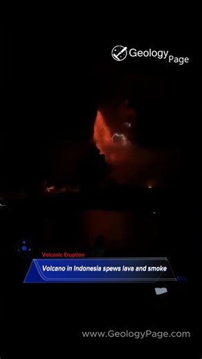 Indonesia's Mount Ruang volcano spews lava and smoke | #Geology #GeologyPage #Volcano #indonesia #MountRuang Mount Ruang, a stratovolcano, first erupted at 9.45pm local time on April 17, 2024 and then four times on Wednesday, Indonesia’s volcanology agency said. The crater of Mount Ruang flamed with lava against a backdrop of lightning bolts overnight after erupting four times yesterday, forcing authorities to raise its alert level to the highest of a four-tiered system. The volcano in Indonesia