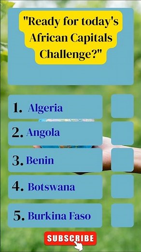 Capitals quiz Part#1 🌍 | African Capitals Quiz Challenge Part 1 | GK Quiz #gk #quiz