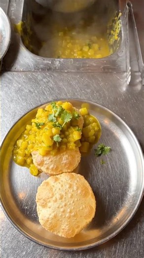 Crispy Bombay Puri with Hot Potato Sagu #shorts