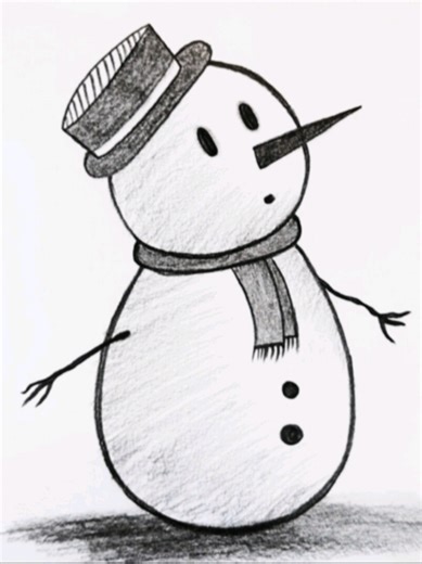 Easy Step-by-Step Snowman Drawing Tutorial