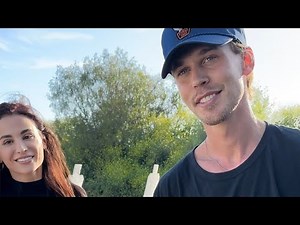 Austin Butler watches ‪@TetianaGaidar‬ shoot upside-down back bending EPIC 3-Gun Run. DUNE: Part Two