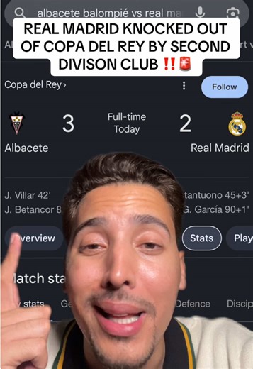 REAL MADRID KNOCKED OUT OF COPA DEL REY BY SECOND DIVISION CLUB ‼️🚨 #RealMadrid #CopaDelRey #SportsOnTikTok