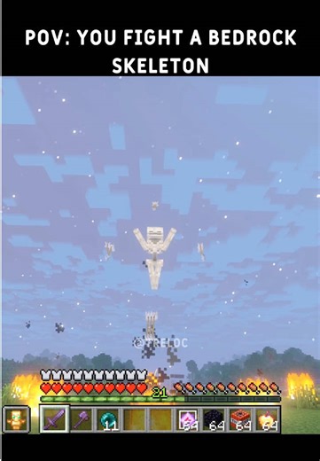 Epic Battle Against a Bedrock Skeleton in Minecraft