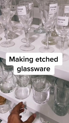 Making an etched carafe and glasses #upcycling #cricut #vinnies #upcycled #diy #thriftflip #etchingcream #cricutmade #cricutmaker #upcycled