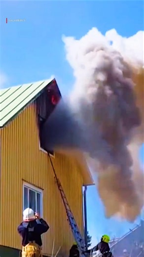 Why Firefighters Spray Water Outside to Stop Fire? | Amazing Firefighting Trick #shorts