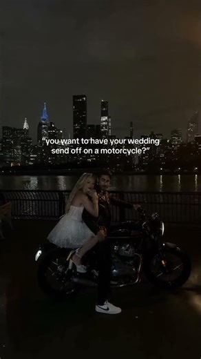the perfect wedding day motorcycle send off 🏍️