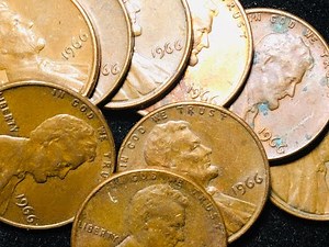 1966 United States One Cent - $22 Million Dollars Worth Minted - No Mint Mark Lincoln Memorial Penny