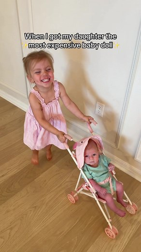 Her sister use to push her in the same stroller too 😂 #comedy #baby #babydoll #cute #family