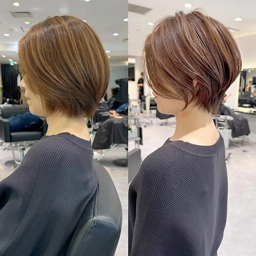 40代 50代 かっこいい大人くびれショート #くびれショート #ショートボブ #40代 #50代 #60代 #手入れが楽 #くびれ #丸み #白髪ぼかし #銀座 #ショートカット #shorts