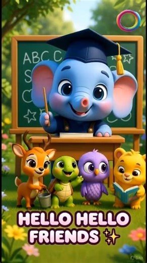 Hello Hello Friends 👋🐘 Cute Animals Say Goodbye Kids FunLearning #kidsvideo #animalcartoon #kidsfun