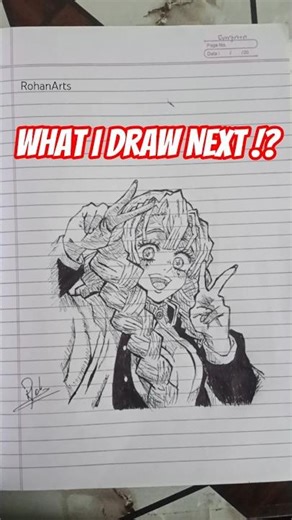 Drawing the Love Hashira: Mitsuri Kanroji! ✨🖊️ | #shorts #mitsuri