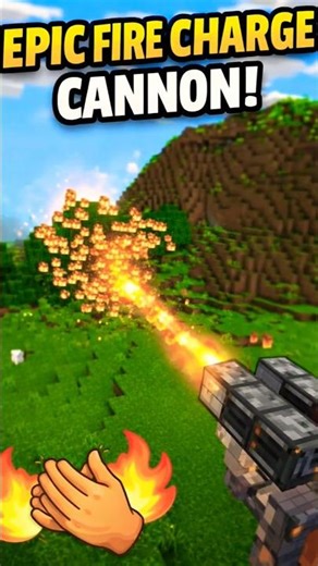 Minecraft Fire Charge Cannon 🔥 This Is Insane! #shorts