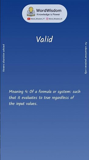 What does "Valid" mean? | English vocabulary shorts | #valid #wordwisdom
