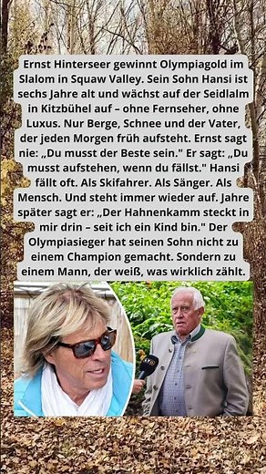 Hansi Hinterseers Vater war Olympiasieger — aber das Wichtigste lehrte er ihn zu Hause