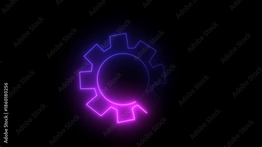 Animated settings blue icon rotating seamlessly with smooth transitions and subtle effects