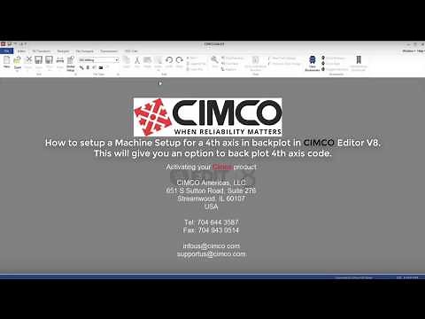 CIMCO Setting up a 4th axis machine