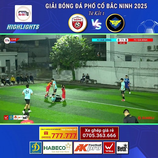 3.4K views · 13 reactions | [ HIGHLIGHTS - TỨ KẾT 1 ]: FC DUỆ ĐÔNG  FC GIA ĐÌNH  GIẢI BÓNG ĐÁ PHỐ CỔ BẮC NINH 2025  18:00 ️ Ngày 19/11/2025  Địa điểm: Sân bóng Đống Cao - Võ Cường - Bắc Ninh  Thời Gian Bù Giờ #GIẢIBÓNGĐÁPHỐCỔBẮCNINH2025 #ThờiGianBùGiờ #Habeco #BiaHàNội #HàNộiPremium #AkPro #Jogabola #ĐộngLựcSport #TaxiThuầnViệt #XeGhépGiáRẻ0705363666 #Wika #Beta | Thời Gian Bù Giờ | Facebook