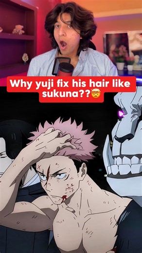 Why Yuji fix his hair like sukuna🫢🤯??#jujutsukaisen #jujutsukaisenedit #shorts