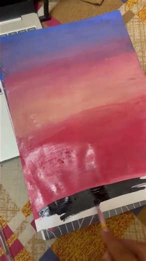A beautiful acrylic tree silhouette against a vibrant sunset sky. Capturing the beauty of nature.