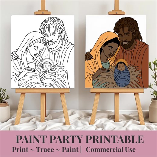 Black Nativity Christmas Coloring Pages – African American Holy Family – Printable Set of 5 - Etsy