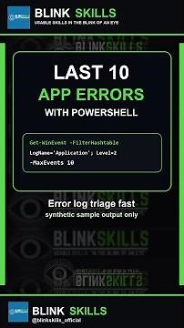 See the Last 10 App Errors with PowerShell #Shorts